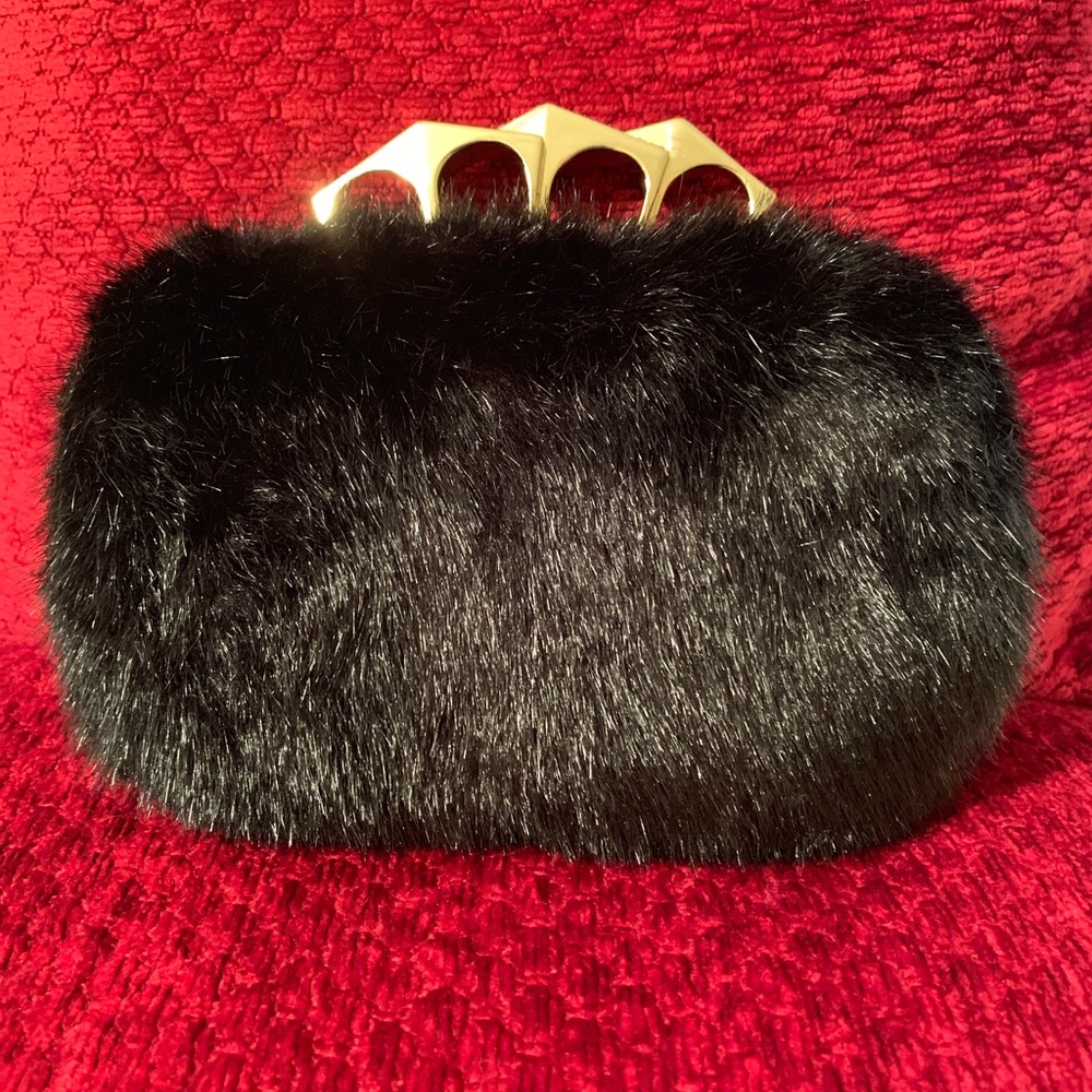 Furry Black Aldo Clutch